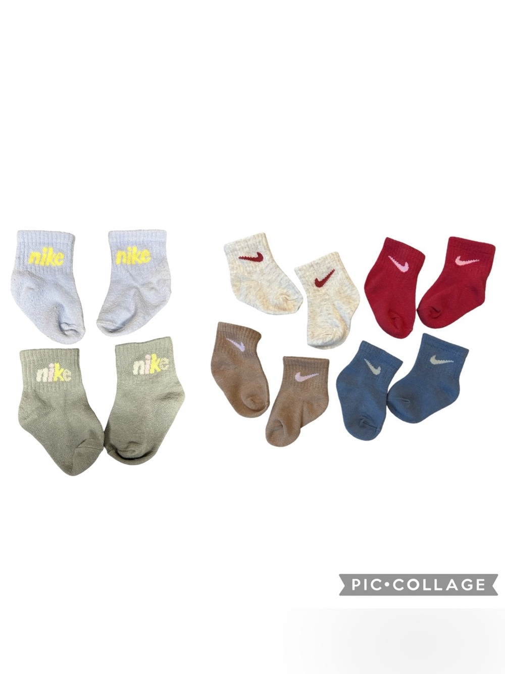 Nike Kids Assorted Crew Socks (6 pair) NWOT, size 0-6 months